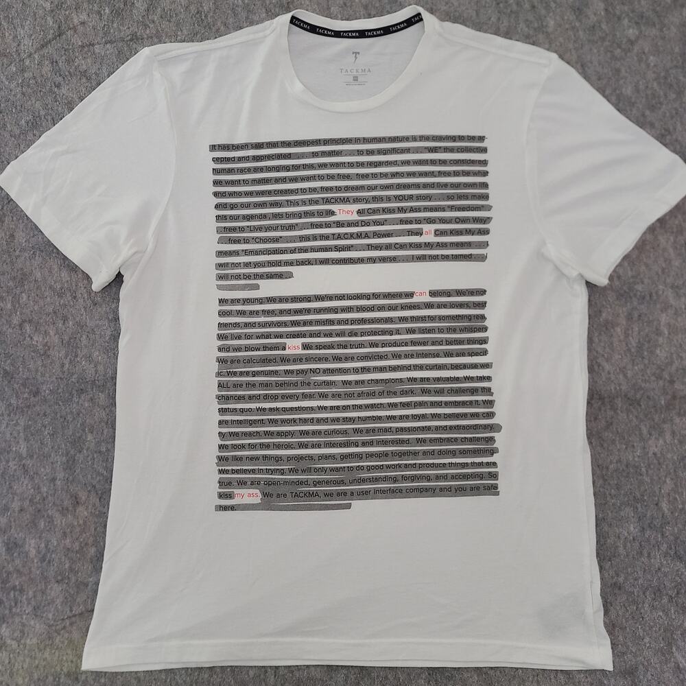 Tackma Mens Shirt XXL They All Can Kiss My Made In USA Soft Los Angeles